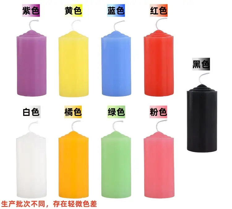 Macaron Colorful Chunky Thick Short Small Model Cylindrical Black Unscented Purple Candle Activity Layout Home Lighting — feature 4