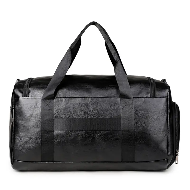 Men's PU Leather Super Large Travel Bag Brown - Image 6