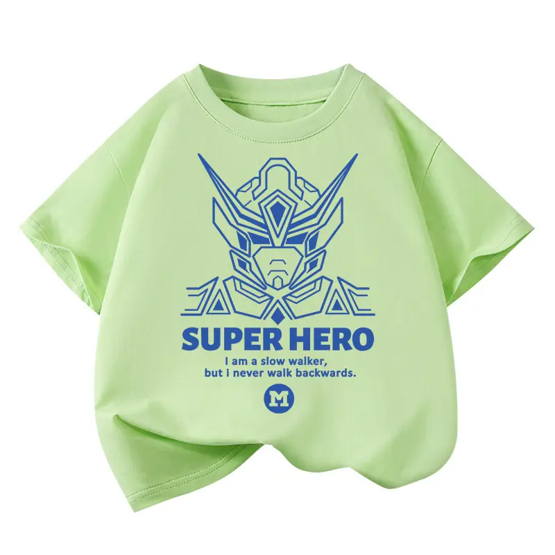 White Super Hero T-Shirt for Boys Large Cotton - Image 2