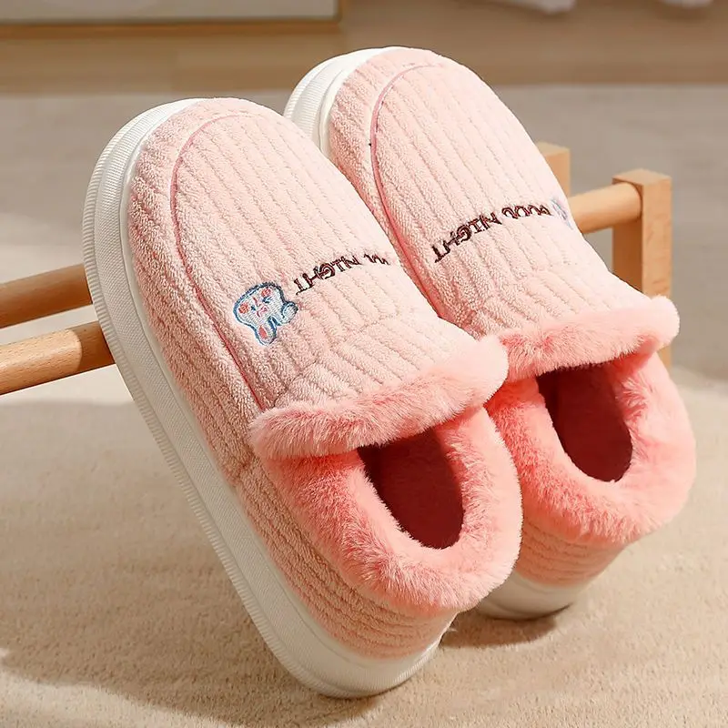 Winter Cotton Slippers for Women, Indoor and Home Thick-Soled Fur Plus Velvet Thickened Warm Cotton Shoes for Outer Wear Wholesale - Image 8