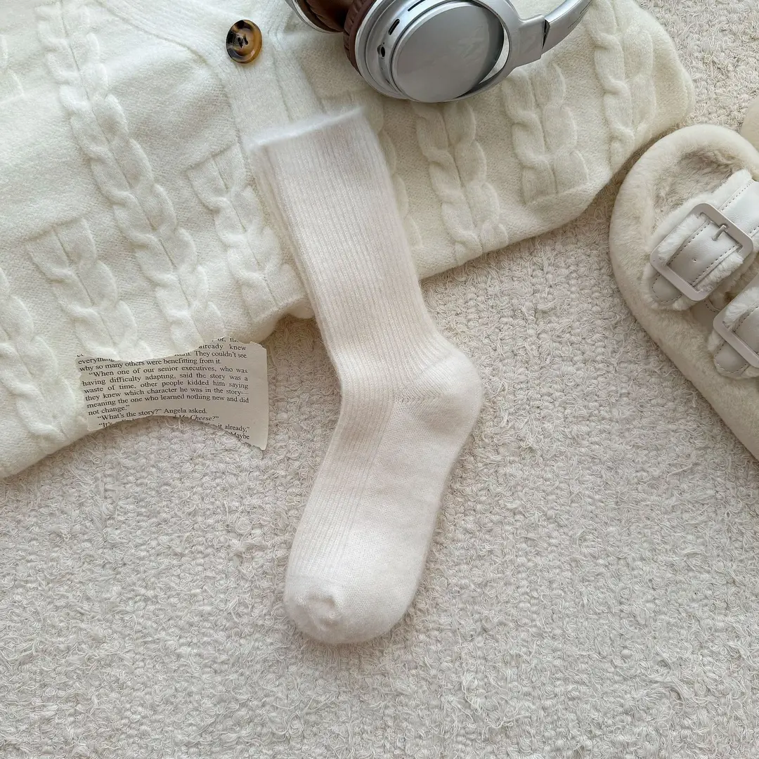 Wool socks children's autumn and winter Maillard socks padded warm cashmere stockings winter Birkenneth shoes piled socks — feature 20