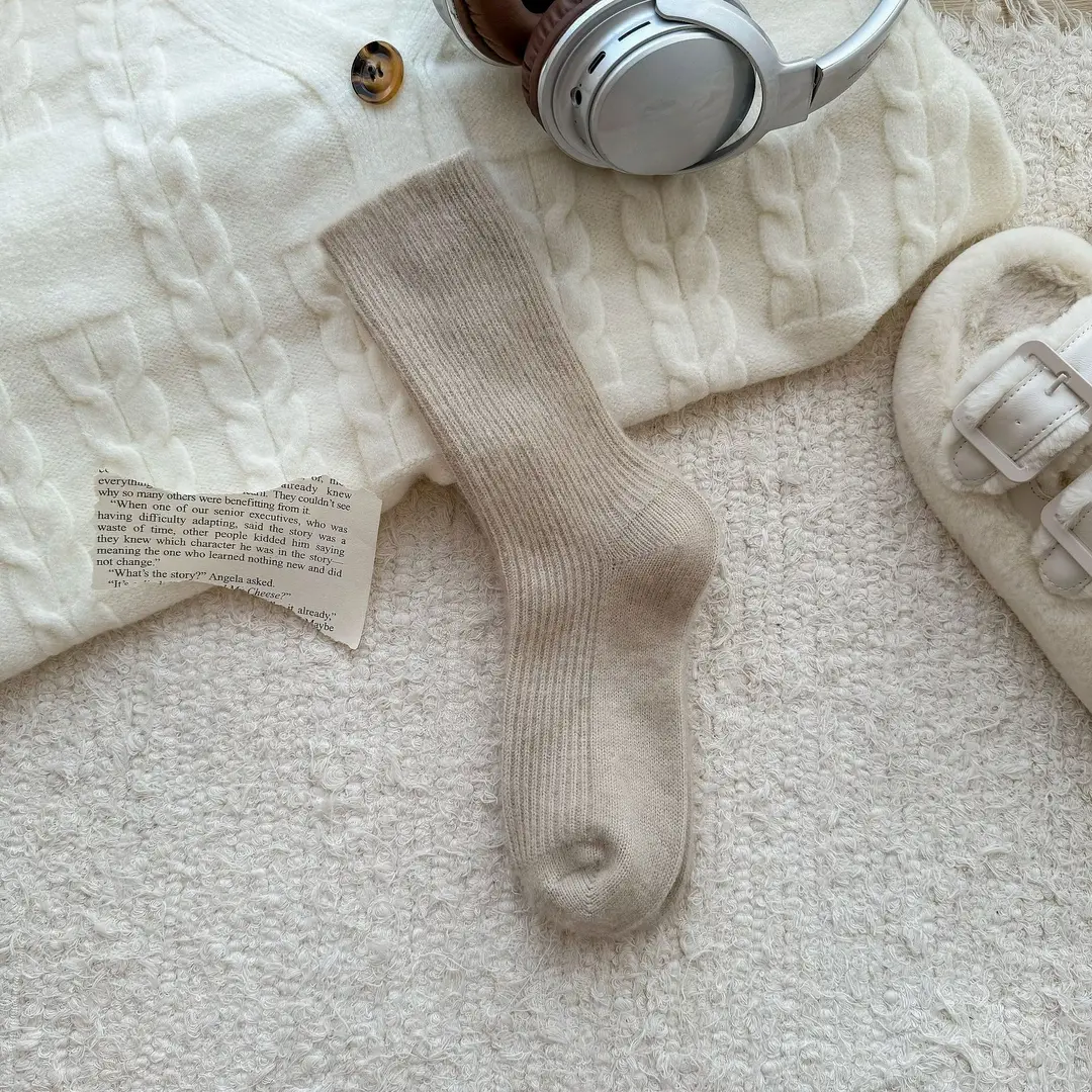 Wool socks children's autumn and winter Maillard socks padded warm cashmere stockings winter Birkenneth shoes piled socks — feature 22