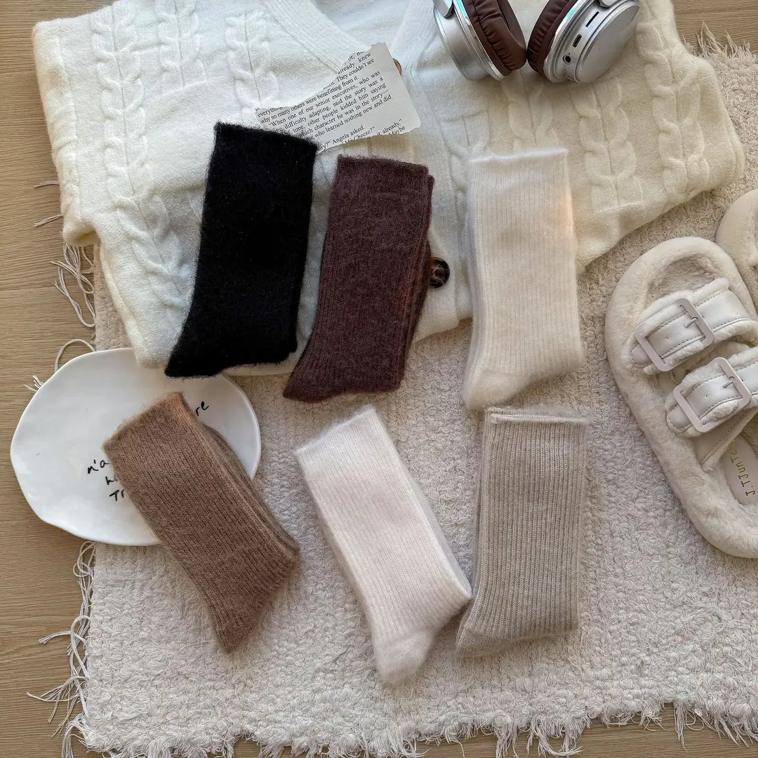 Wool socks children's autumn and winter Maillard socks padded warm cashmere stockings winter Birkenneth shoes piled socks — feature 31
