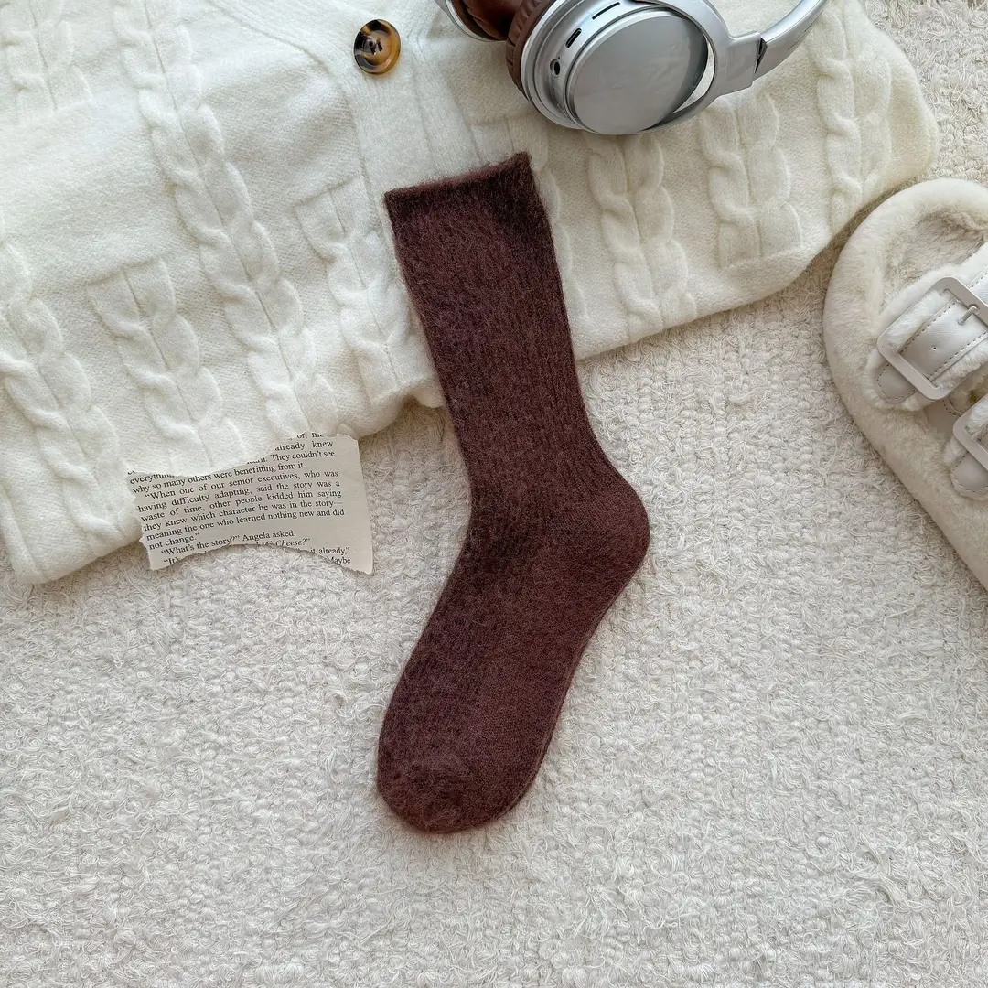 Wool socks children's autumn and winter Maillard socks padded warm cashmere stockings winter Birkenneth shoes piled socks
