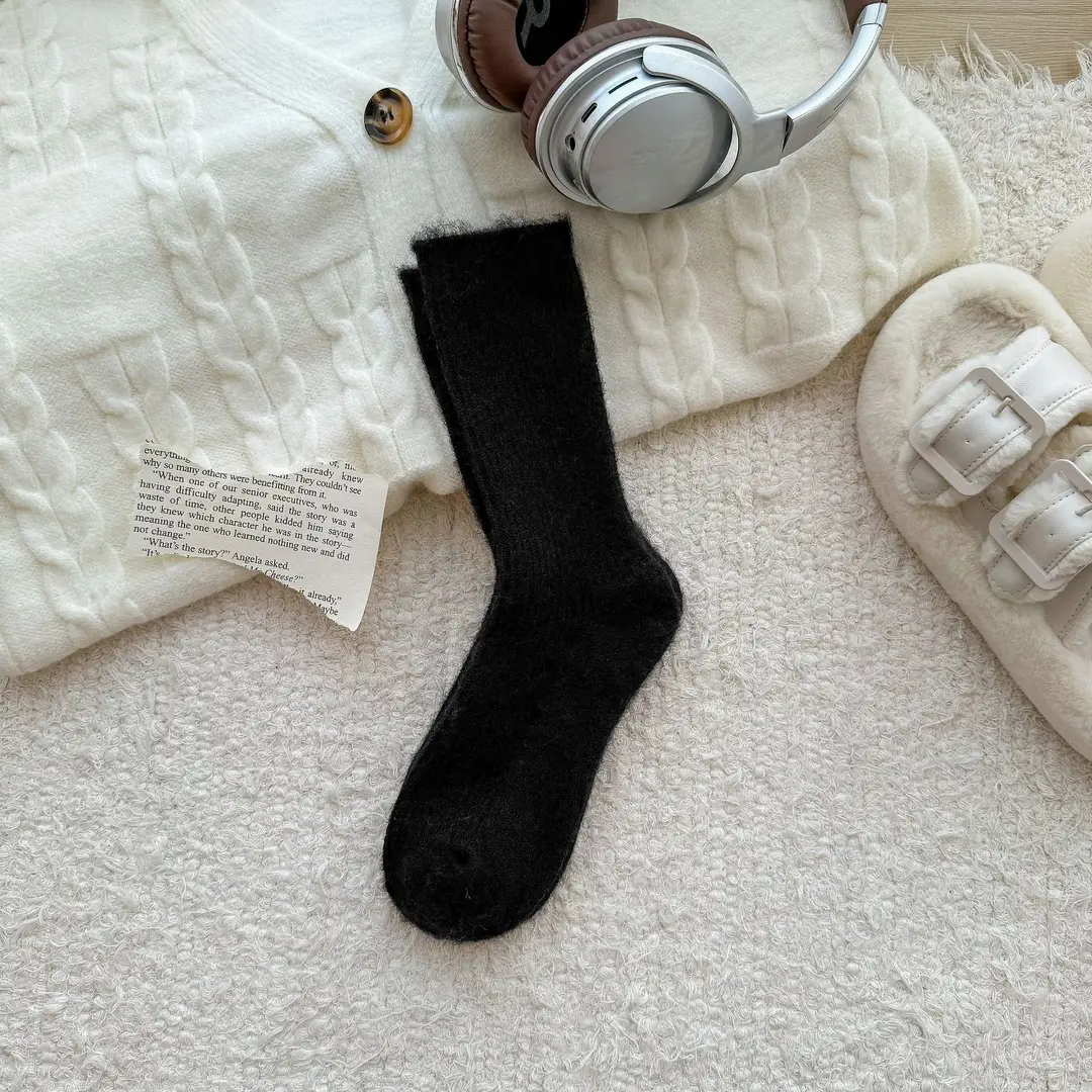 Wool socks children's autumn and winter Maillard socks padded warm cashmere stockings winter Birkenneth shoes piled socks