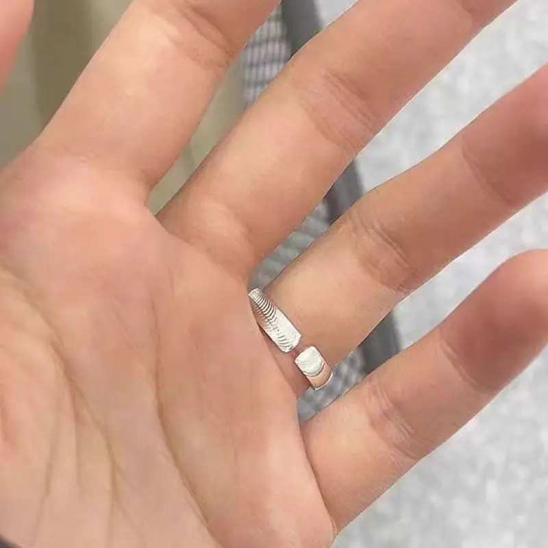 Open Cnc Cat Eye Silver Ring for Men Women - Image 6