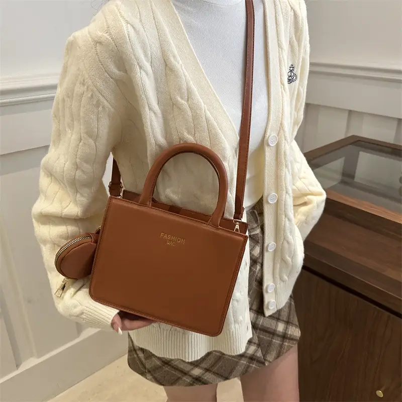 Women's Retro Textured Brown Shoulder Bag 2024 - Image 8