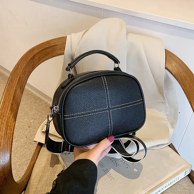 Women's Small Square Brown Leather Messenger Bag 2024 - Image 7