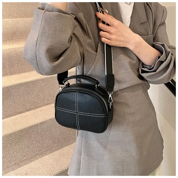 Women's Small Square Brown Leather Messenger Bag 2024 β feature 23