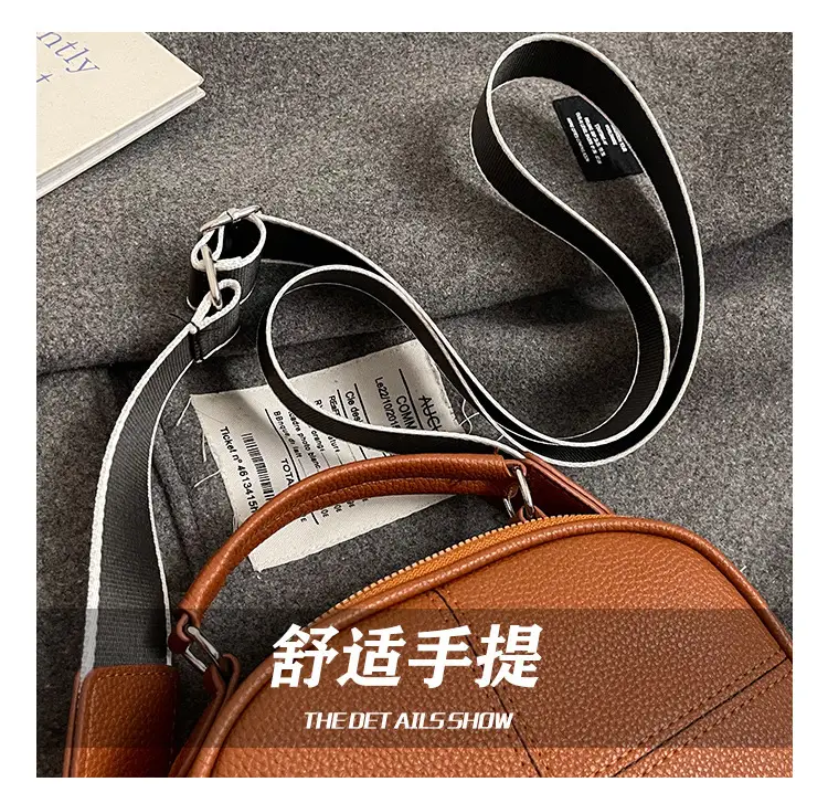 Women's Small Square Brown Leather Messenger Bag 2024 β feature 6
