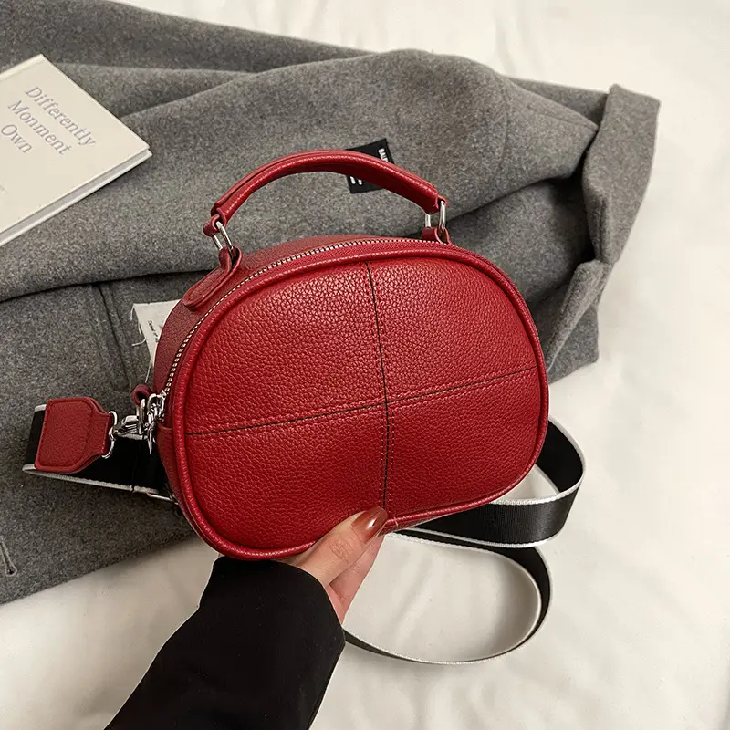 Women's Small Square Brown Leather Messenger Bag 2024 - Image 5