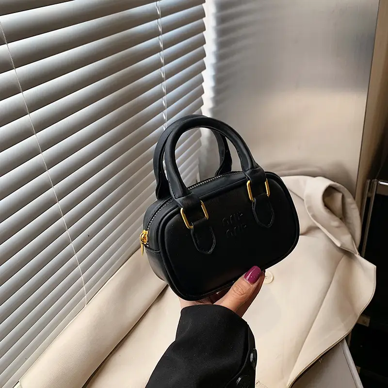Pink Korean Style Mini Shoulder Bag with Bear Pendant - Image 9