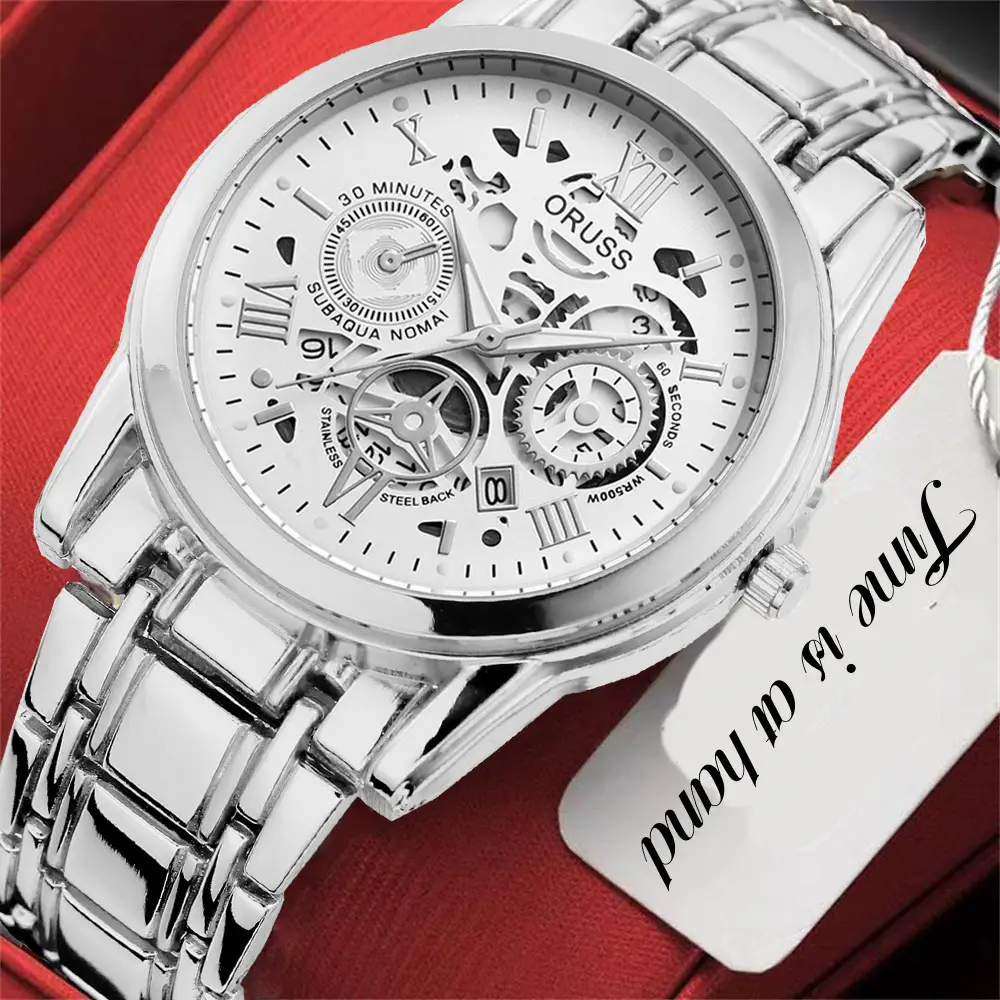 Oruss Black Mechanical Watch for Men Waterproof Automatic Quartz - Image 7