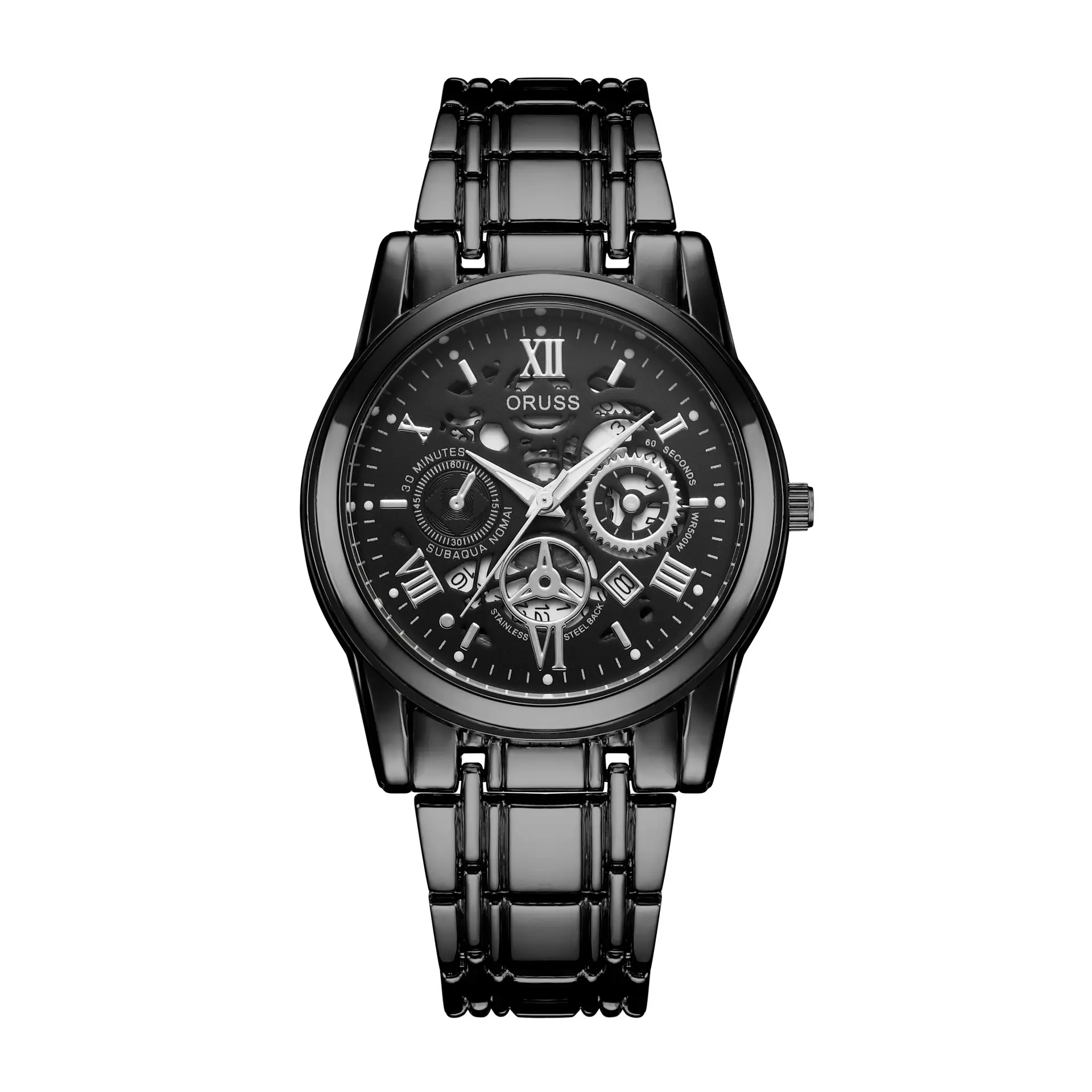 Oruss Black Mechanical Watch for Men Waterproof Automatic Quartz - Image 10