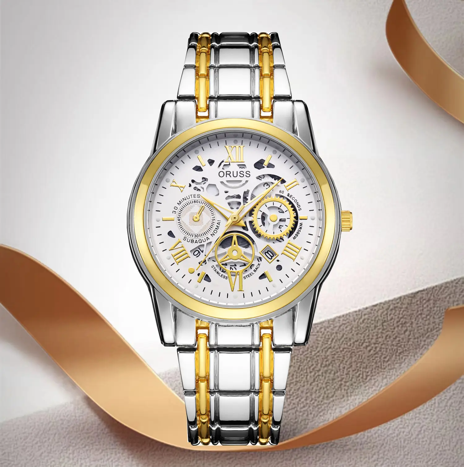 Oruss Black Mechanical Watch for Men Waterproof Automatic Quartz — feature 14