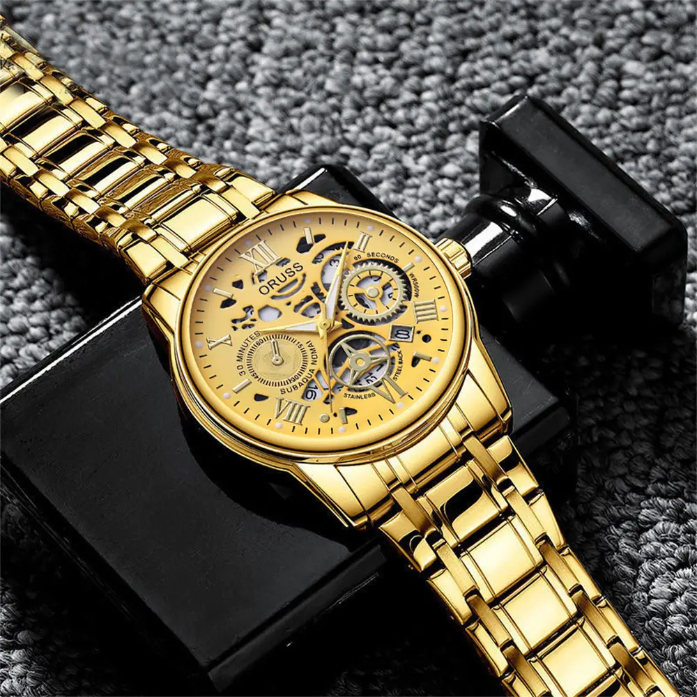 Oruss Black Mechanical Watch for Men Waterproof Automatic Quartz — feature 20