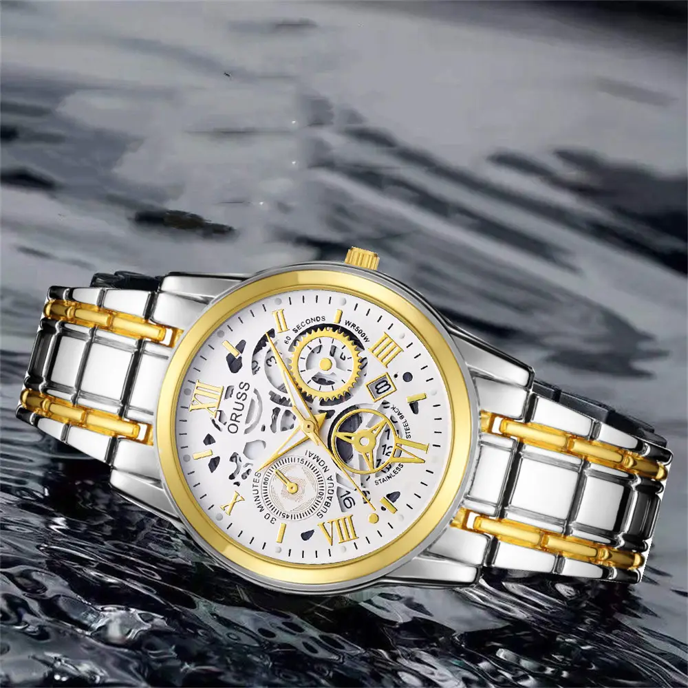 Oruss Black Mechanical Watch for Men Waterproof Automatic Quartz — feature 4