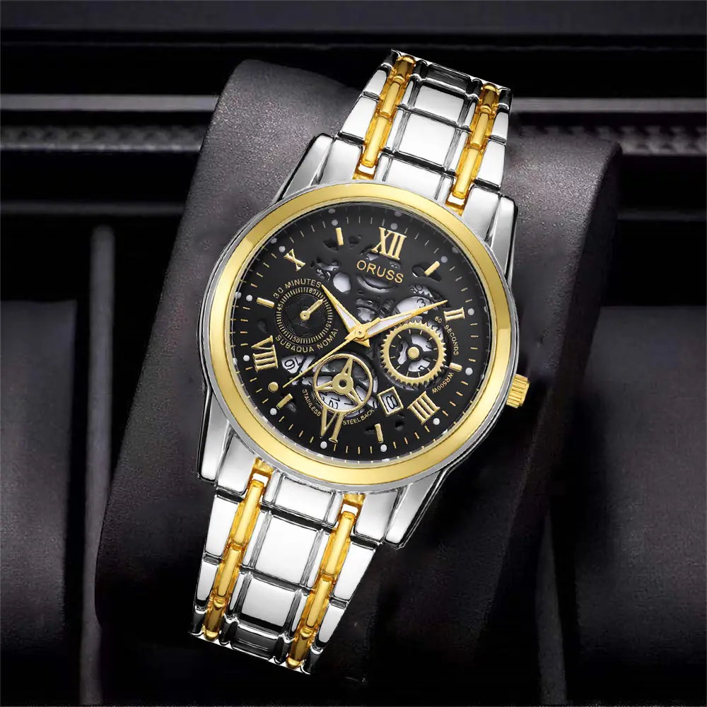 Oruss Black Mechanical Watch for Men Waterproof Automatic Quartz — feature 6