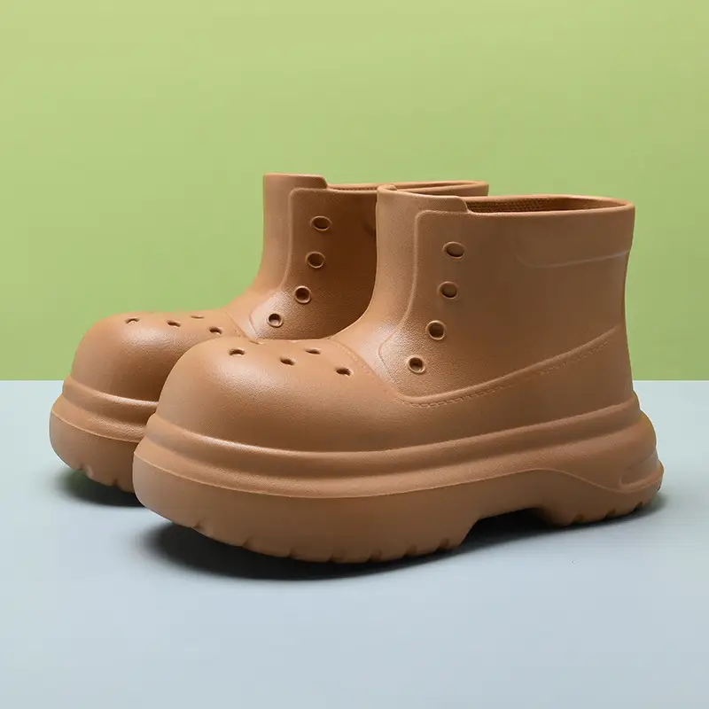 EVA thick-soled waterproof rain boots women's wear-resistant non-smelly feet water shoes four seasons outside the tube wear high-end sense increased rain boots - Image 5