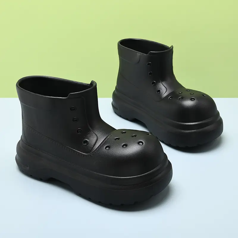 EVA thick-soled waterproof rain boots women's wear-resistant non-smelly feet water shoes four seasons outside the tube wear high-end sense increased rain boots - Image 6