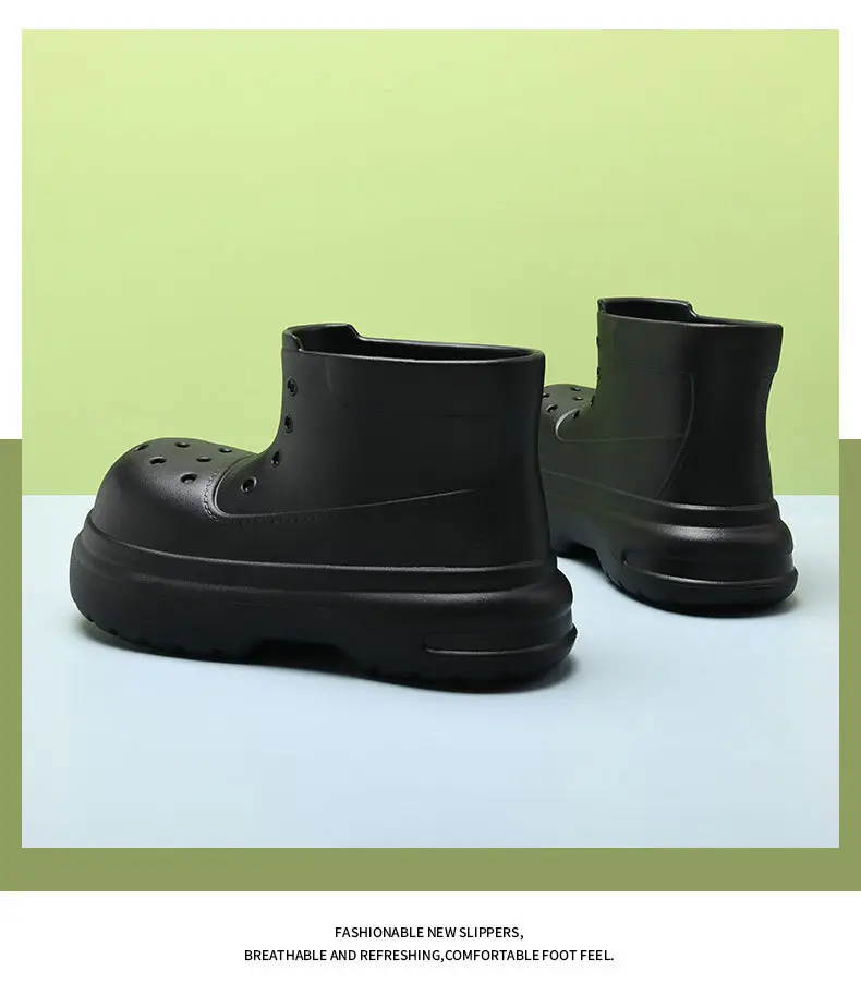 EVA thick-soled waterproof rain boots women's wear-resistant non-smelly feet water shoes four seasons outside the tube wear high-end sense increased rain boots — feature 10