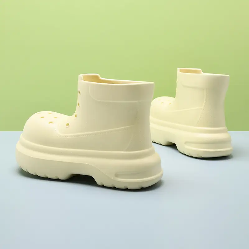 EVA thick-soled waterproof rain boots women's wear-resistant non-smelly feet water shoes four seasons outside the tube wear high-end sense increased rain boots - Image 2