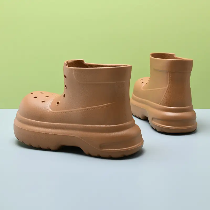 EVA thick-soled waterproof rain boots women's wear-resistant non-smelly feet water shoes four seasons outside the tube wear high-end sense increased rain boots - Image 3