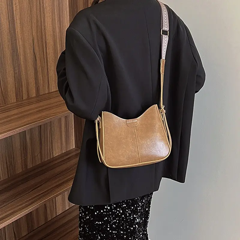 Black Leather Shoulder Bag for Women 2024 Trendy - Image 8