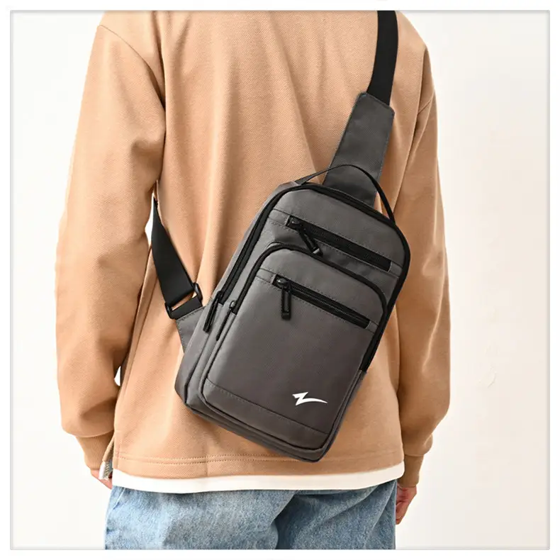 Men's Black Crossbody Backpack with Zip Pocket — feature 17