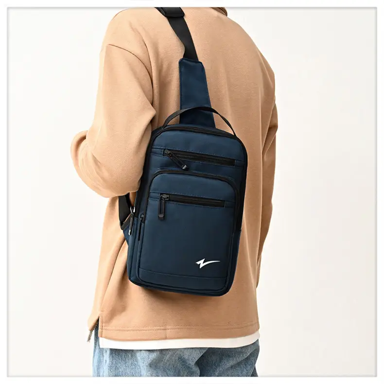Men's Black Crossbody Backpack with Zip Pocket — feature 23