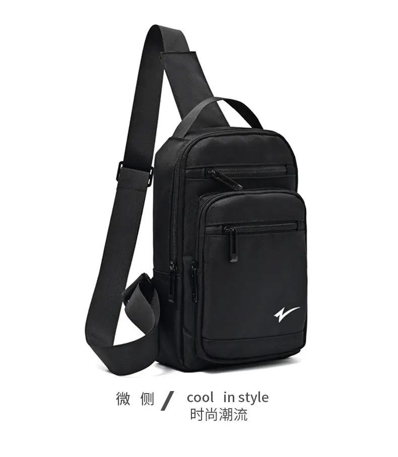 Men's Black Crossbody Backpack with Zip Pocket — feature 25