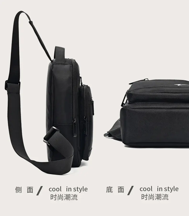Men's Black Crossbody Backpack with Zip Pocket — feature 26