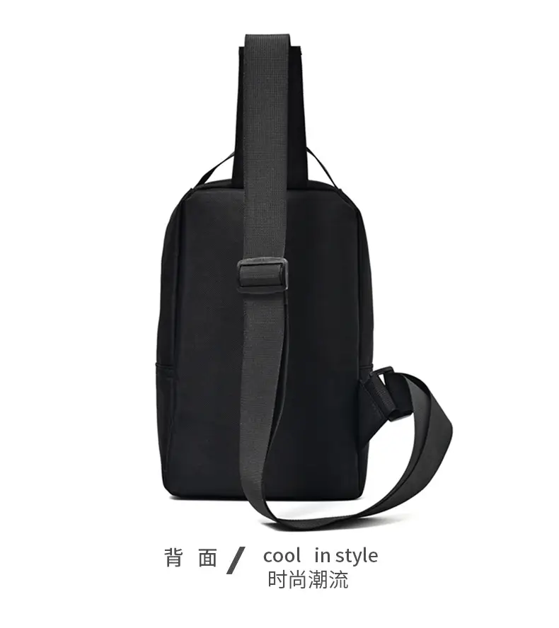 Men's Black Crossbody Backpack with Zip Pocket — feature 27