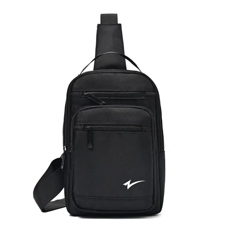 Men's Black Crossbody Backpack with Zip Pocket - Image 3