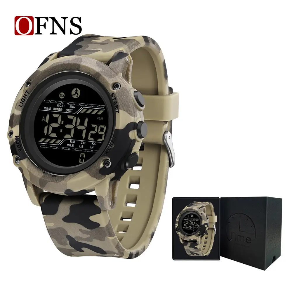 OFNS Camouflage Digital Watch for Men Women Waterproof Sports Wear - Image 2