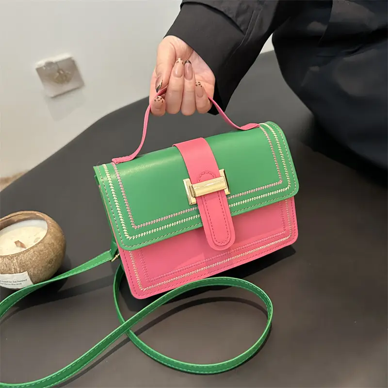 Yellow Black Contrast Shoulder Bag 2024 Fashion - Image 5