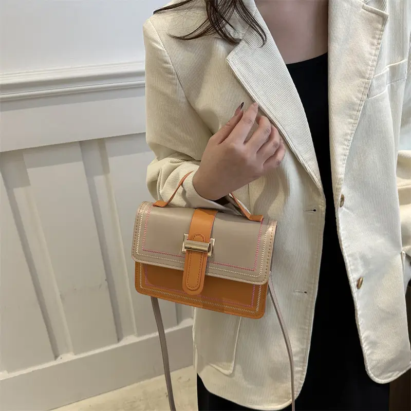 Yellow Black Contrast Shoulder Bag 2024 Fashion - Image 7