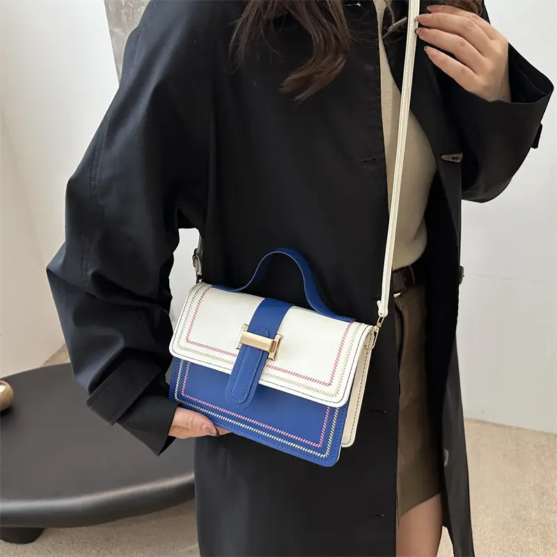 Yellow Black Contrast Shoulder Bag 2024 Fashion - Image 8