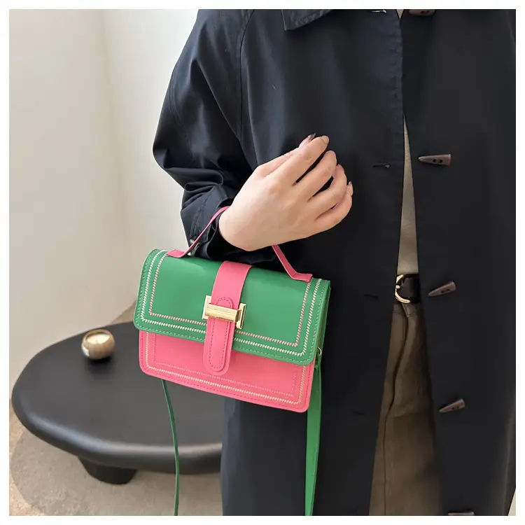 Yellow Black Contrast Shoulder Bag 2024 Fashion — feature 14