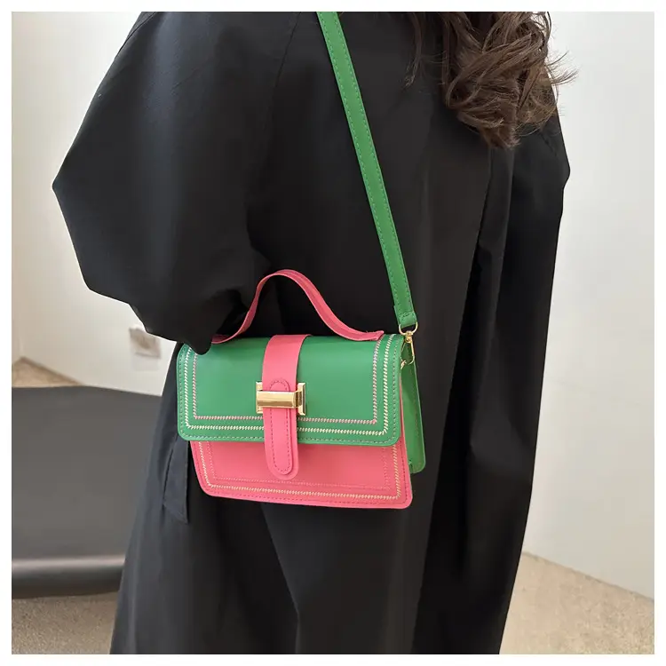 Yellow Black Contrast Shoulder Bag 2024 Fashion — feature 15