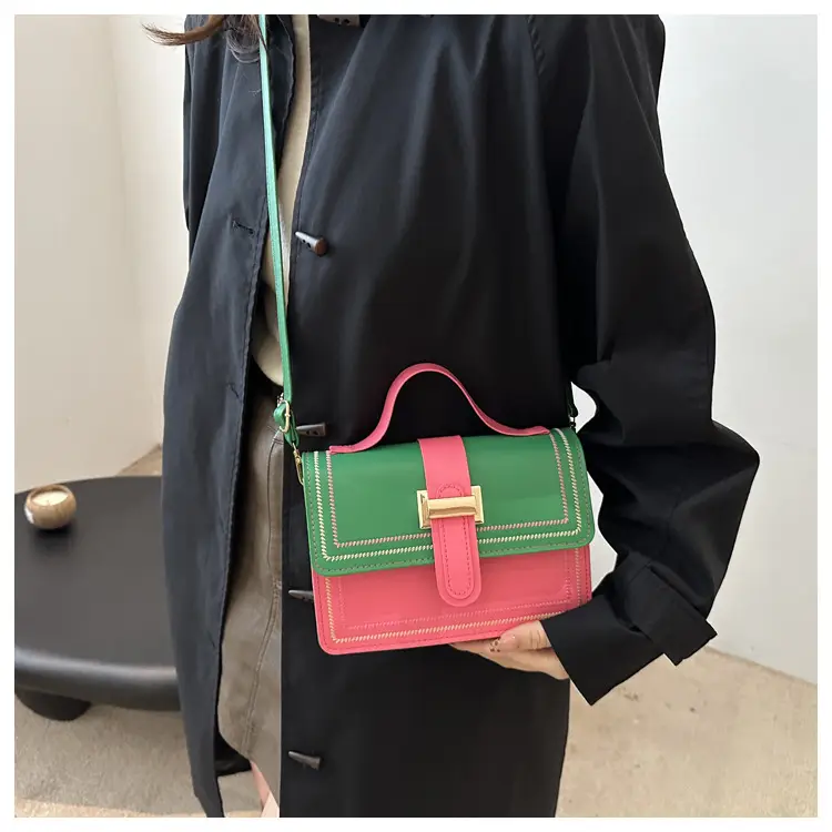 Yellow Black Contrast Shoulder Bag 2024 Fashion — feature 16