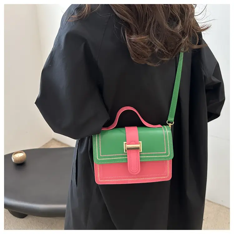 Yellow Black Contrast Shoulder Bag 2024 Fashion — feature 17