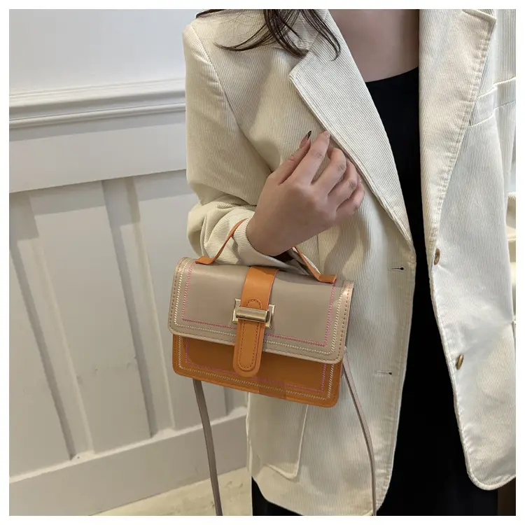 Yellow Black Contrast Shoulder Bag 2024 Fashion — feature 18