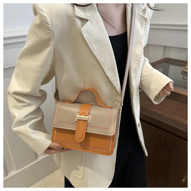 Yellow Black Contrast Shoulder Bag 2024 Fashion — feature 20