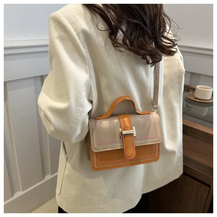 Yellow Black Contrast Shoulder Bag 2024 Fashion — feature 21