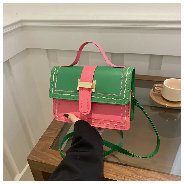 Yellow Black Contrast Shoulder Bag 2024 Fashion - Image 3