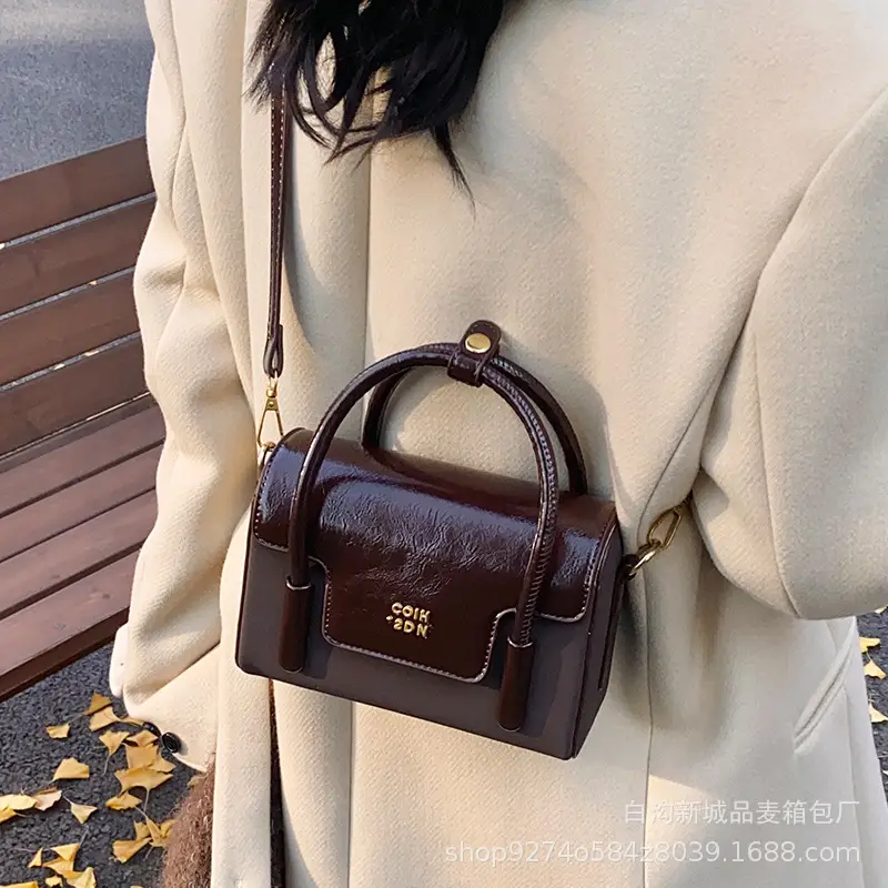 Women Crossbody Brown Leather Square Bag 2026 - Image 7
