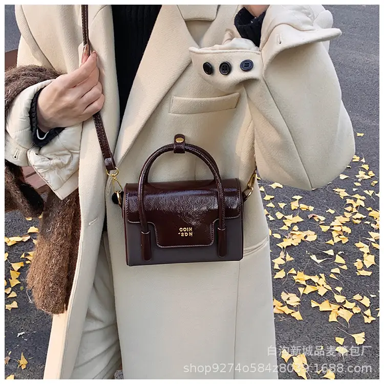 Women Crossbody Brown Leather Square Bag 2026 — feature 24