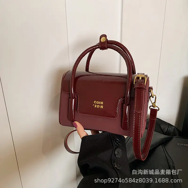 Women Crossbody Brown Leather Square Bag 2026 - Image 3