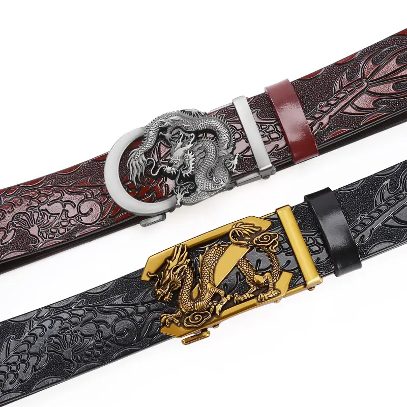 Men's Dragon Buckle Belt with Gold Plated Finish - Image 8